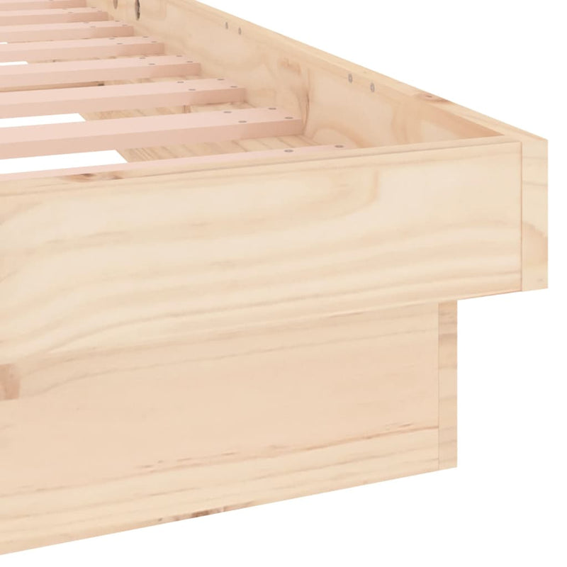 vidaXL LED Bed Frame without Mattress 135x190 cm Solid Wood