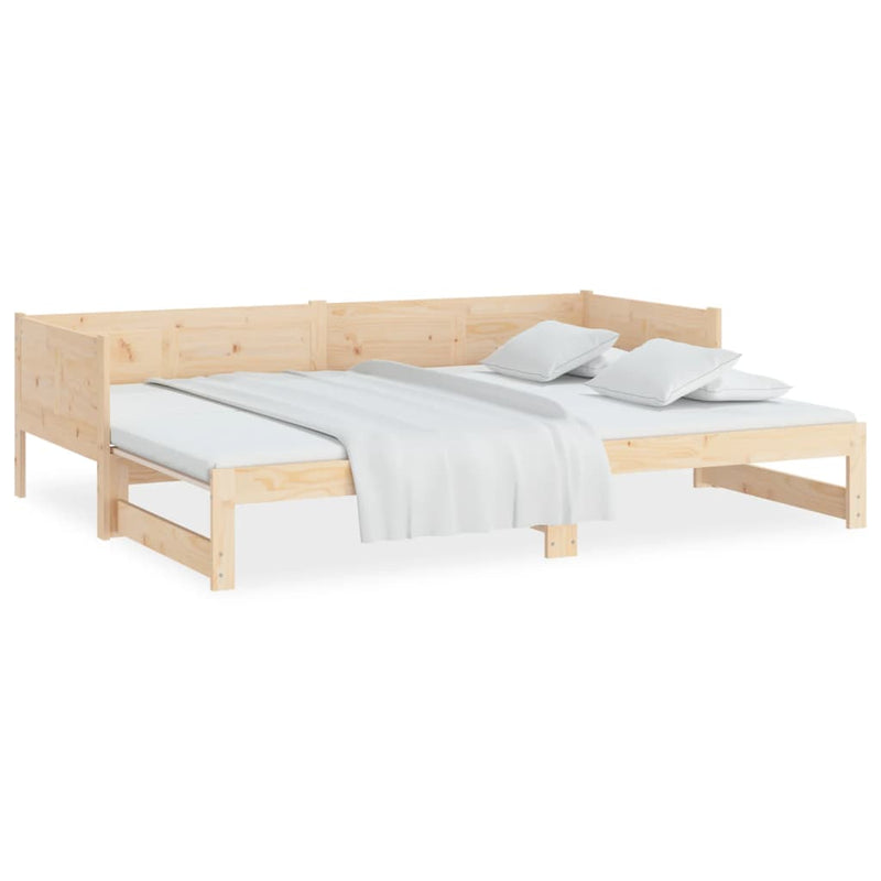 vidaXL Pull-out Day Bed without Mattress Solid Wood Pine 2x(90x190) cm