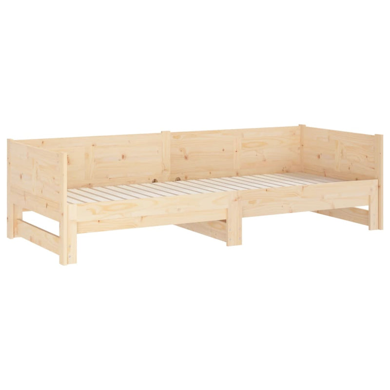 vidaXL Pull-out Day Bed without Mattress Solid Wood Pine 2x(90x190) cm