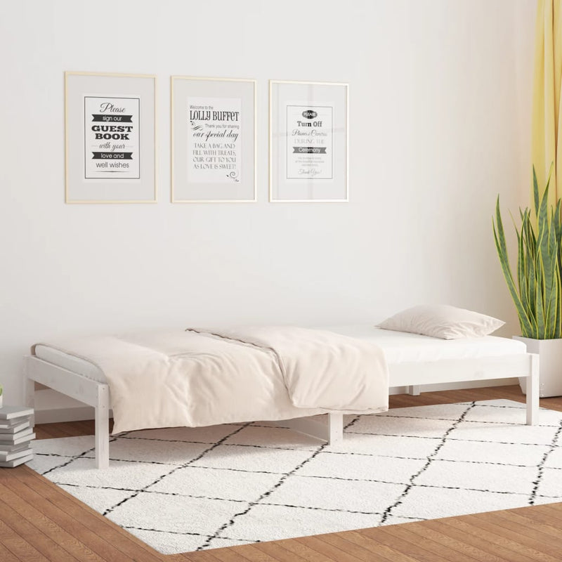vidaXL Day Bed without Mattress White 90x190 cm Solid Wood Pine