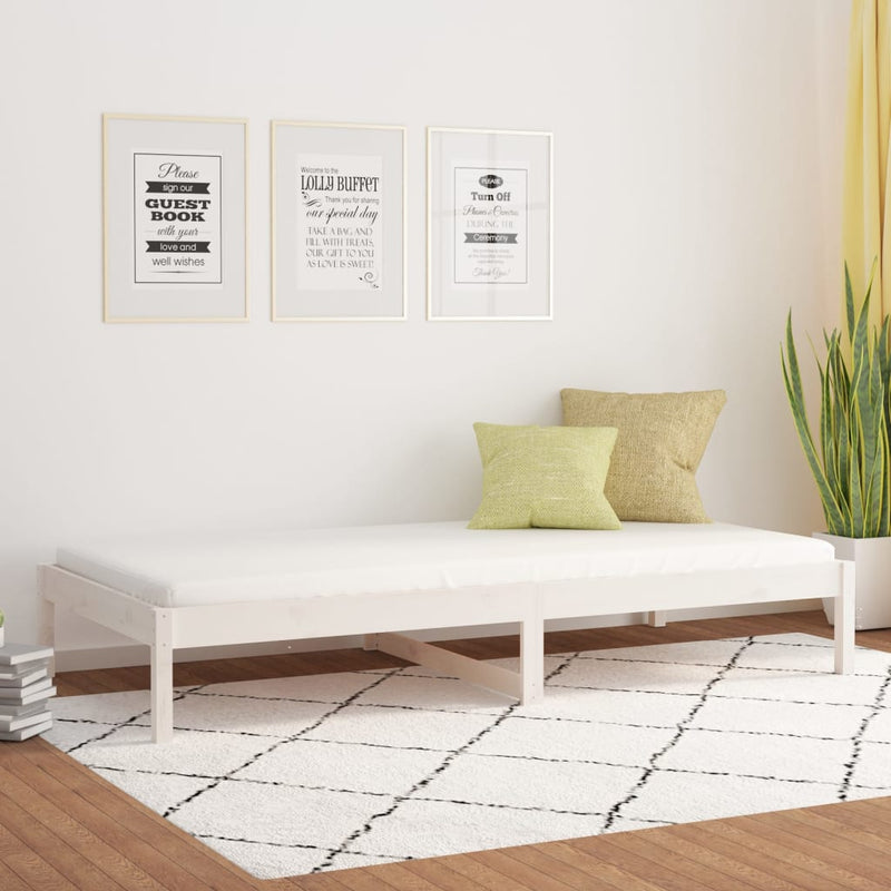 vidaXL Day Bed without Mattress White 90x190 cm Solid Wood Pine