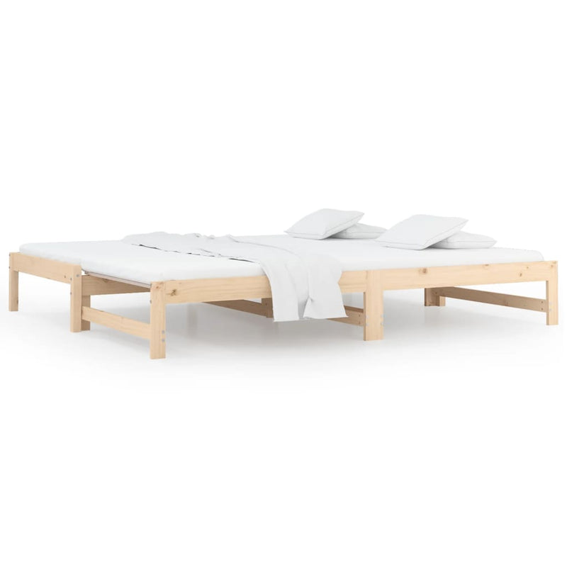 vidaXL Pull-out Day Bed without Mattress 2x(90x190) cm Solid Wood Pine