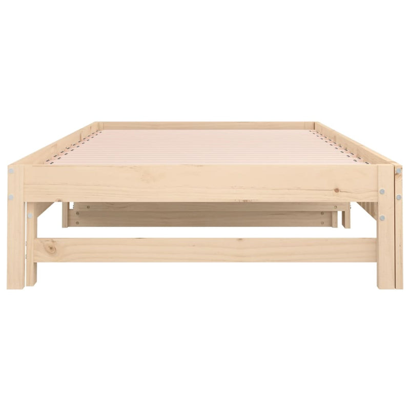 vidaXL Pull-out Day Bed without Mattress 2x(90x190) cm Solid Wood Pine
