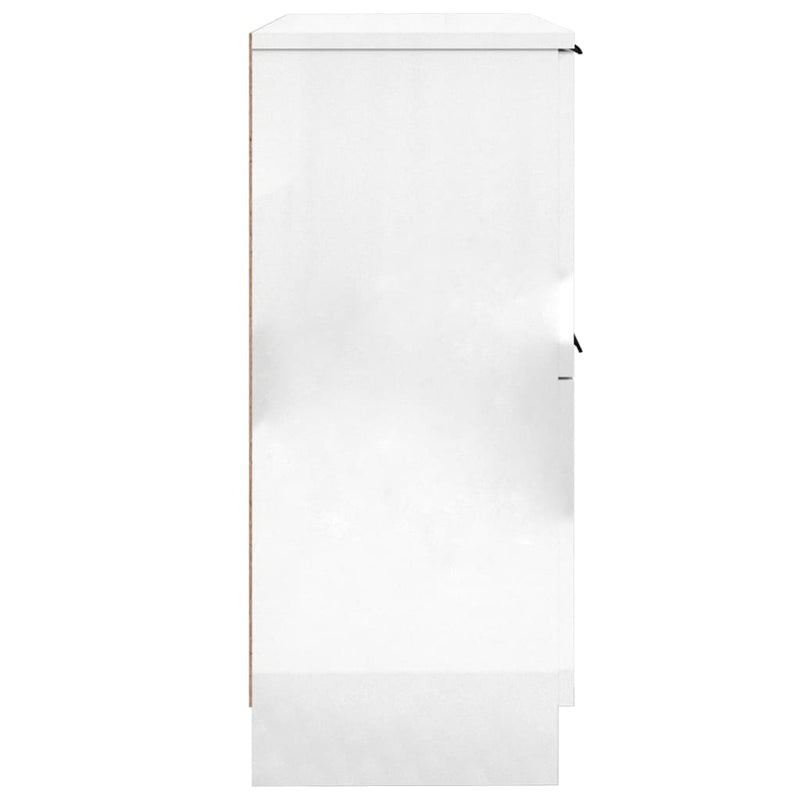 vidaXL Sideboards 2 pcs High Gloss White 30x30x70 cm Engineered Wood