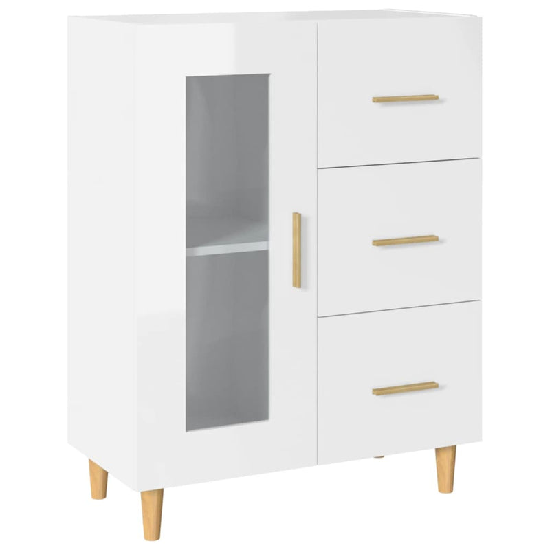 vidaXL Sideboard High Gloss White 69.5x34x90 cm Engineered Wood