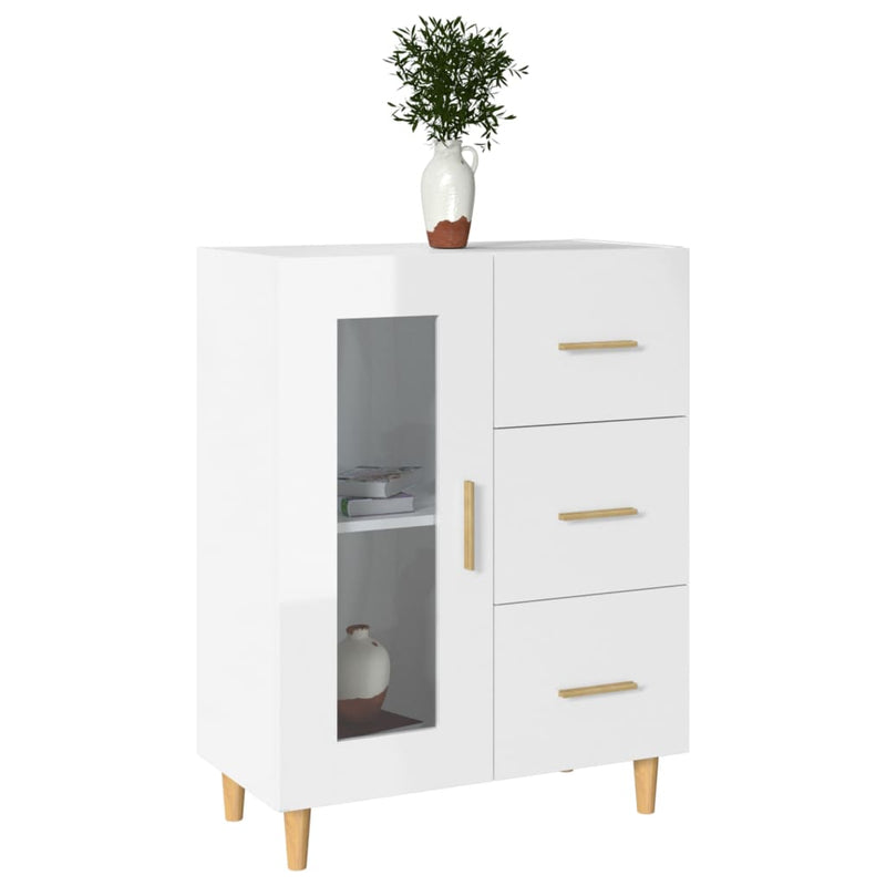 vidaXL Sideboard High Gloss White 69.5x34x90 cm Engineered Wood