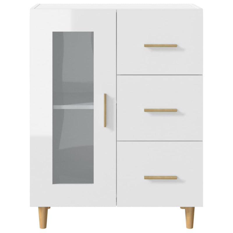 vidaXL Sideboard High Gloss White 69.5x34x90 cm Engineered Wood