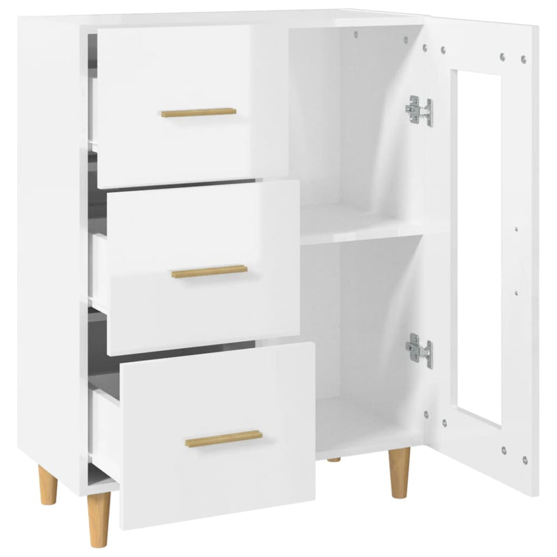 vidaXL Sideboard High Gloss White 69.5x34x90 cm Engineered Wood