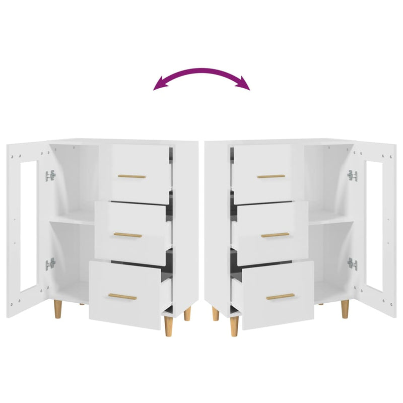 vidaXL Sideboard High Gloss White 69.5x34x90 cm Engineered Wood