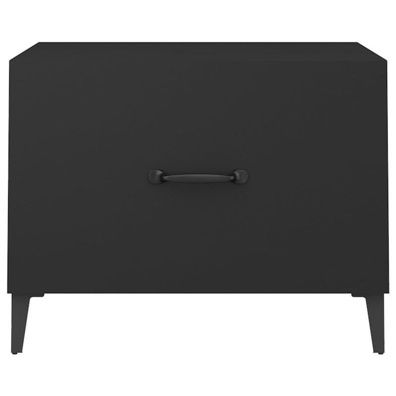 vidaXL Coffee Table with Metal Legs 2 pcs Black 50x50x40 cm