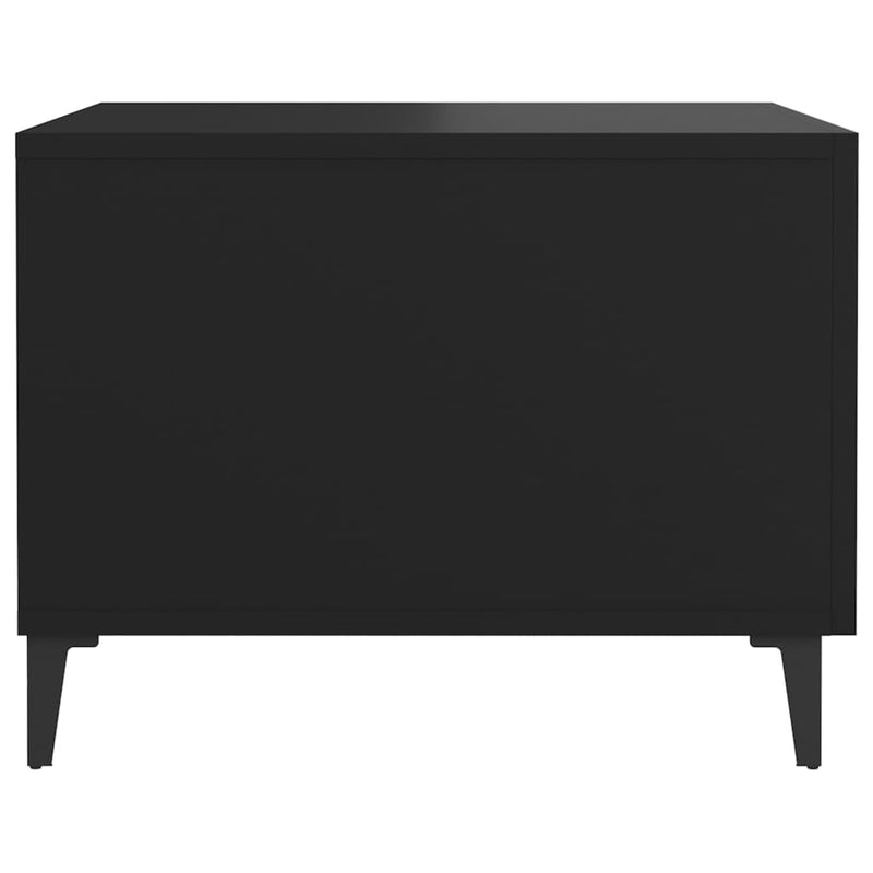 vidaXL Coffee Table with Metal Legs 2 pcs Black 50x50x40 cm