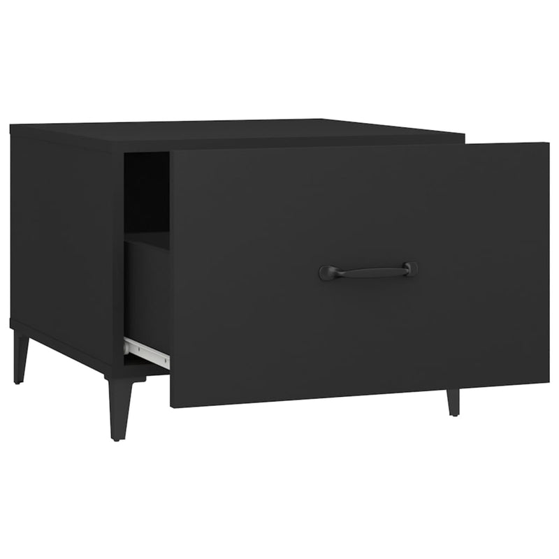 vidaXL Coffee Table with Metal Legs 2 pcs Black 50x50x40 cm