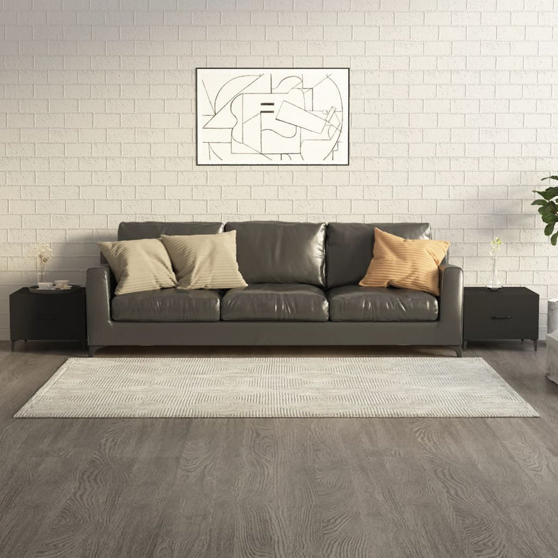 vidaXL Coffee Table with Metal Legs 2 pcs Black 50x50x40 cm