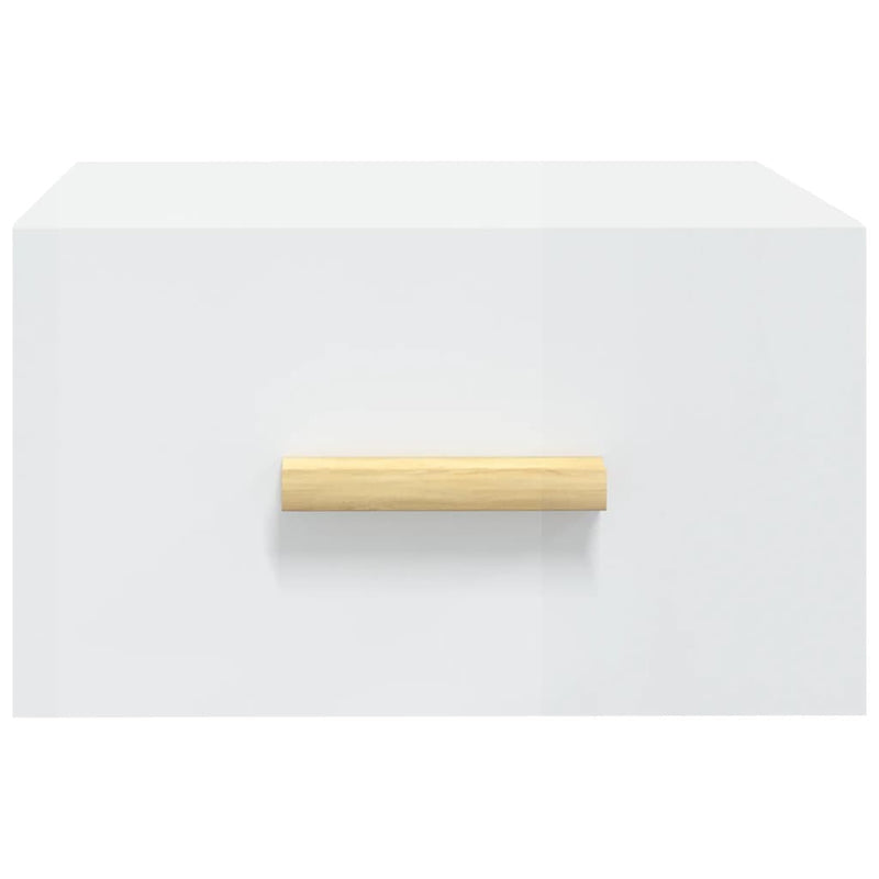 vidaXL Wall-mounted Bedside Cabinets 2 pcs High Gloss White 35x35x20 cm