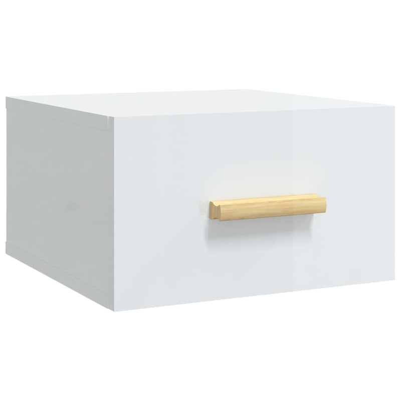 vidaXL Wall-mounted Bedside Cabinets 2 pcs High Gloss White 35x35x20 cm