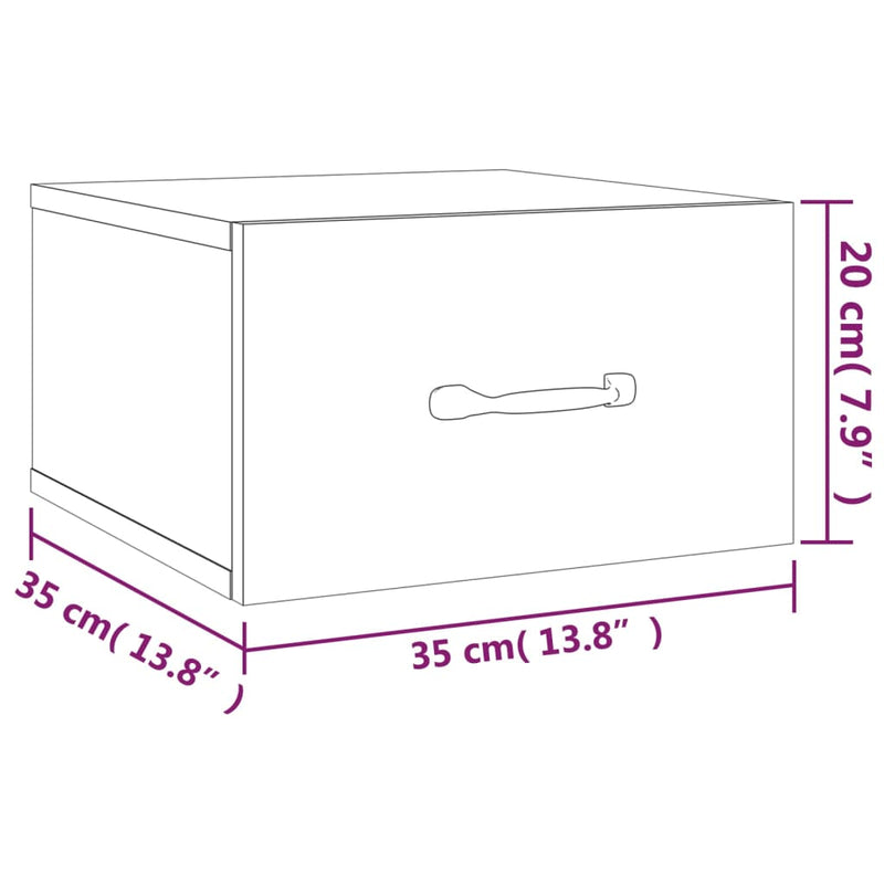 vidaXL Wall-mounted Bedside Cabinets 2 pcs White 35x35x20 cm