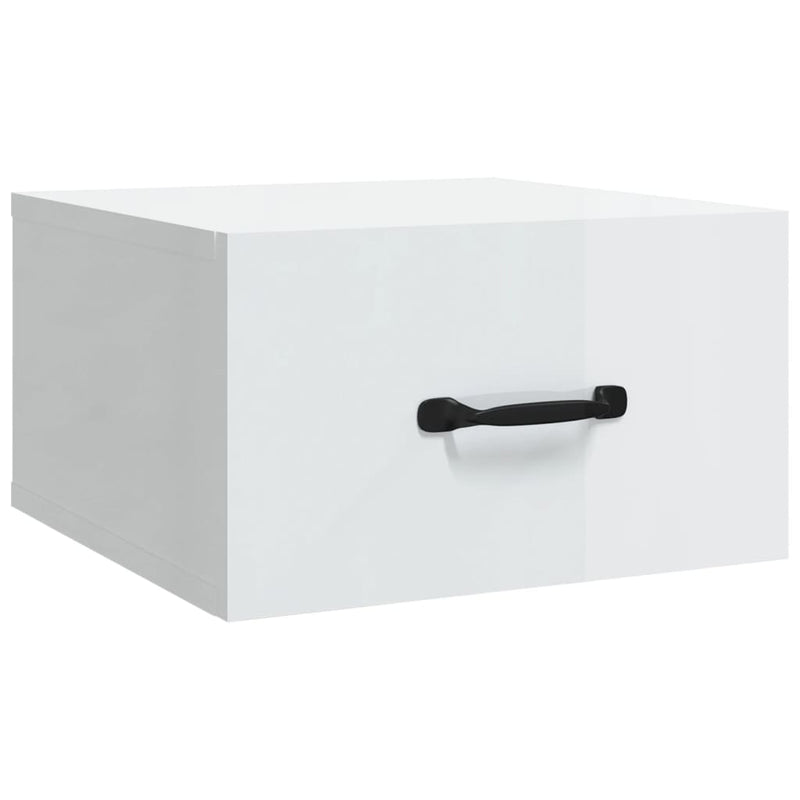 vidaXL Wall-mounted Bedside Cabinets 2 pcs High Gloss White 35x35x20 cm