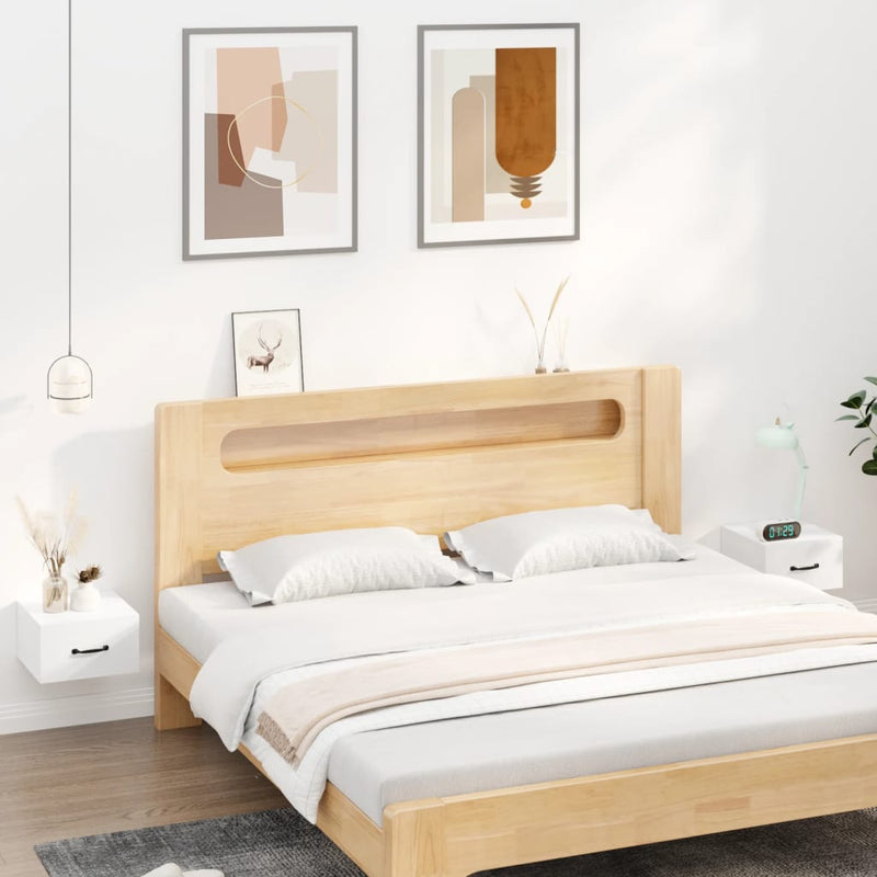 vidaXL Wall-mounted Bedside Cabinets 2 pcs High Gloss White 35x35x20 cm