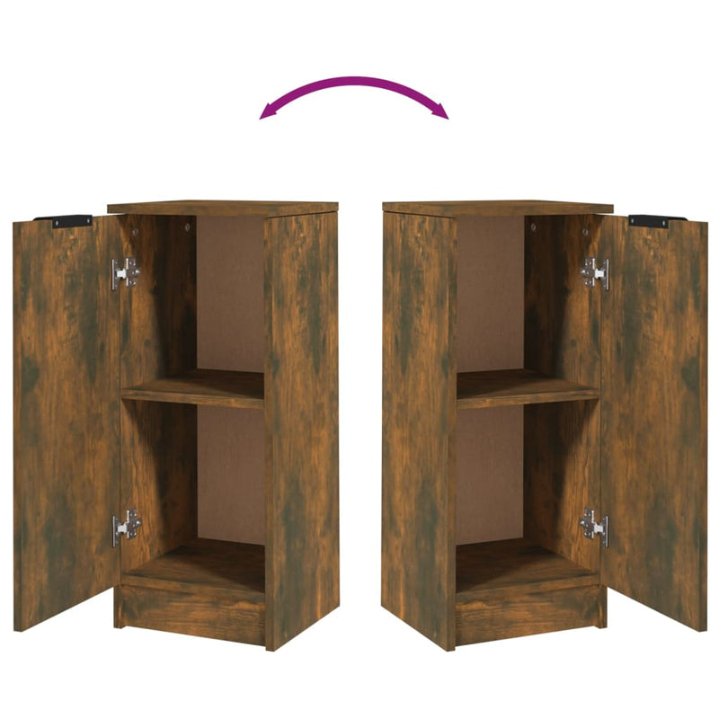 vidaXL Sideboards 2 pcs Smoked Oak 30x30x70 cm Engineered Wood
