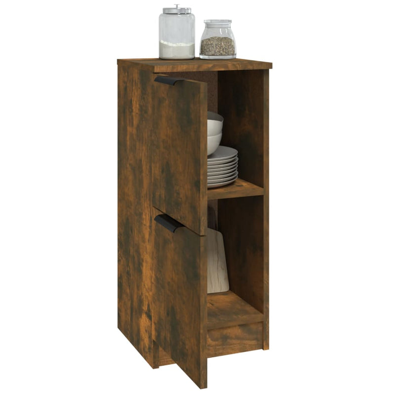 vidaXL Sideboards 2 pcs Smoked Oak 30x30x70 cm Engineered Wood