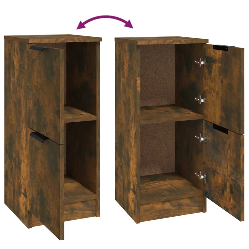 vidaXL Sideboards 2 pcs Smoked Oak 30x30x70 cm Engineered Wood