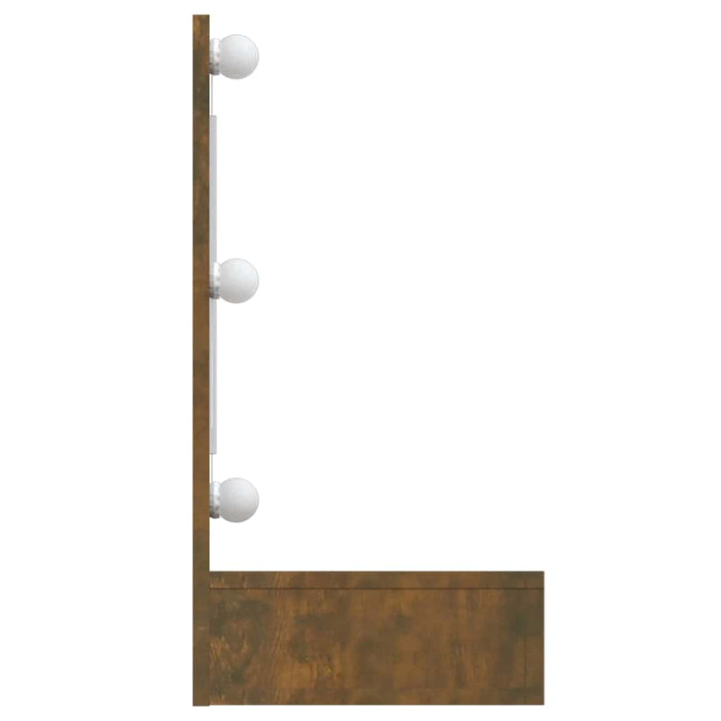 vidaXL Mirror Cabinet with LED Smoked Oak 90x31.5x62 cm