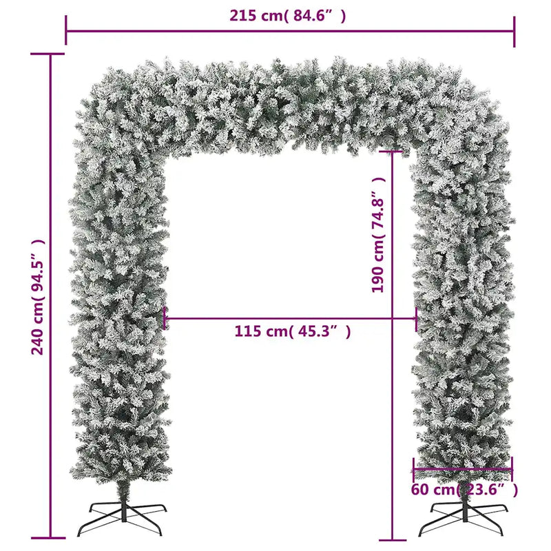 Christmas Tree Arch with Flocked Snow 240 cm