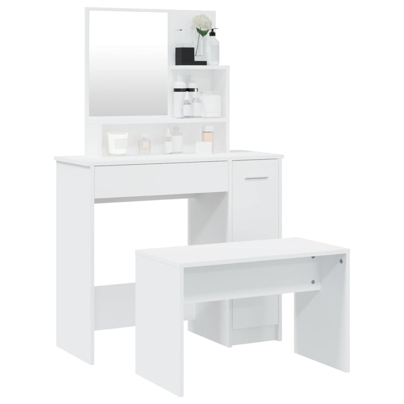 vidaXL Dressing Table Set White 86.5x35x136 cm