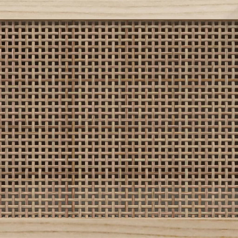 vidaXL Sideboard White 60x30x70 cm Solid Wood Pine and Natural Rattan