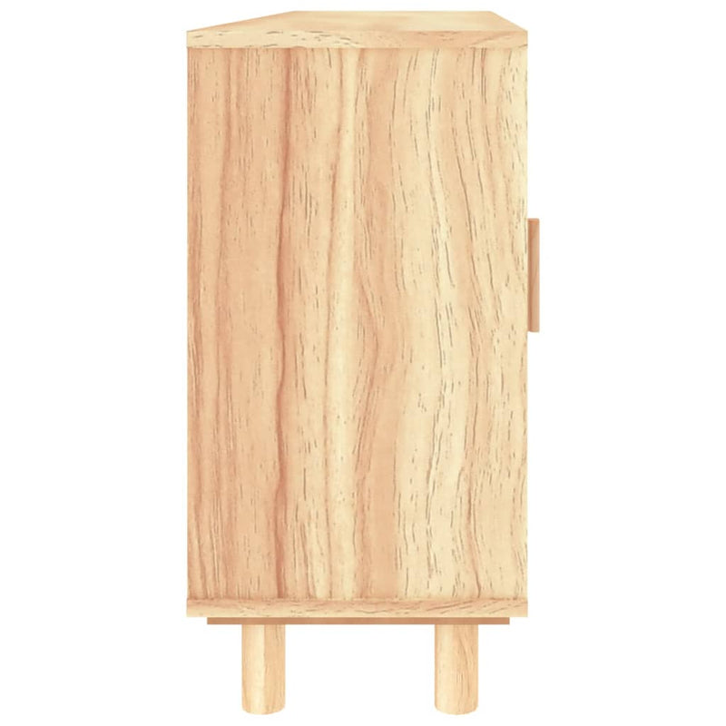 vidaXL Sideboard Brown 105x30x60 cm Solid Wood Pine and Natural Rattan