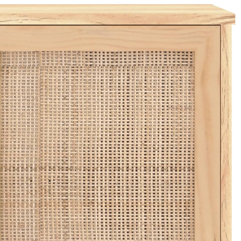 vidaXL Sideboard Brown 105x30x60 cm Solid Wood Pine and Natural Rattan