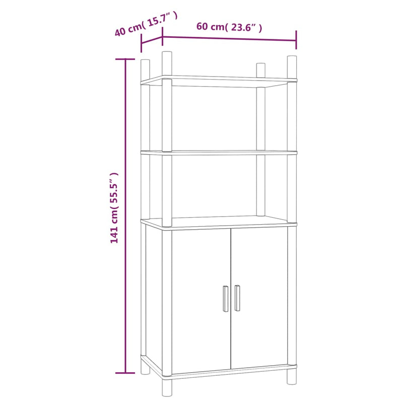 vidaXL Highboard White 60x40x141 cm Engineered Wood