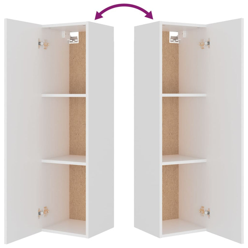 vidaXL 4 Piece TV Cabinet Set White Engineered Wood