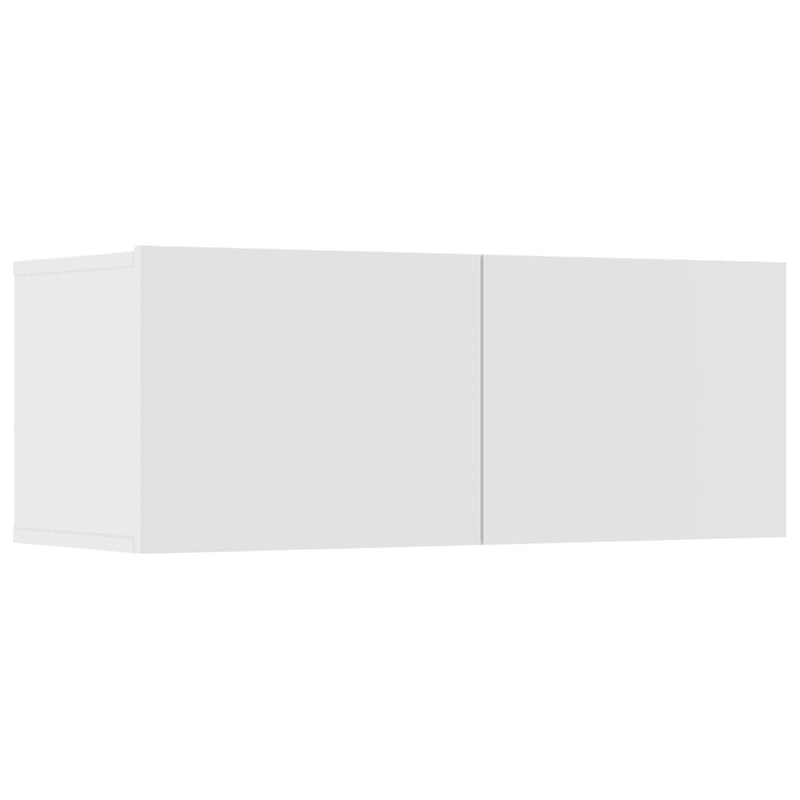 6 Piece TV Cabinet Set White Engineered Wood