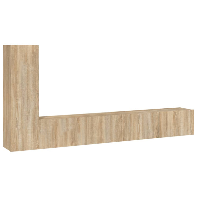 vidaXL 3 Piece TV Cabinet Set Sonoma Oak Engineered Wood