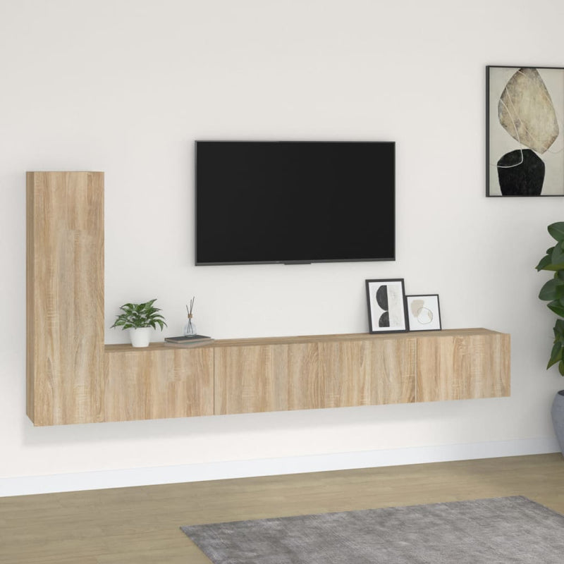 vidaXL 3 Piece TV Cabinet Set Sonoma Oak Engineered Wood