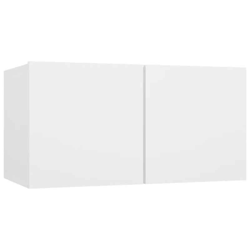 4 Piece TV Cabinet Set White Engineered Wood