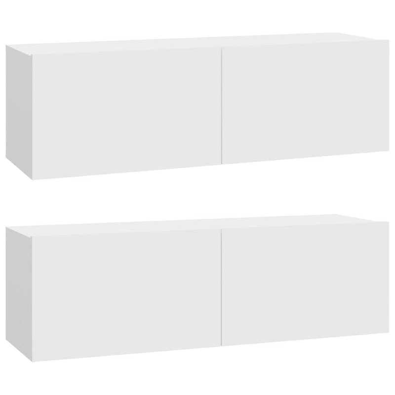 vidaXL 4 Piece TV Cabinet Set White Engineered Wood
