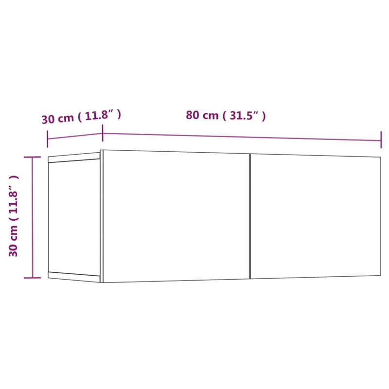 vidaXL 4 Piece TV Cabinet Set White Engineered Wood