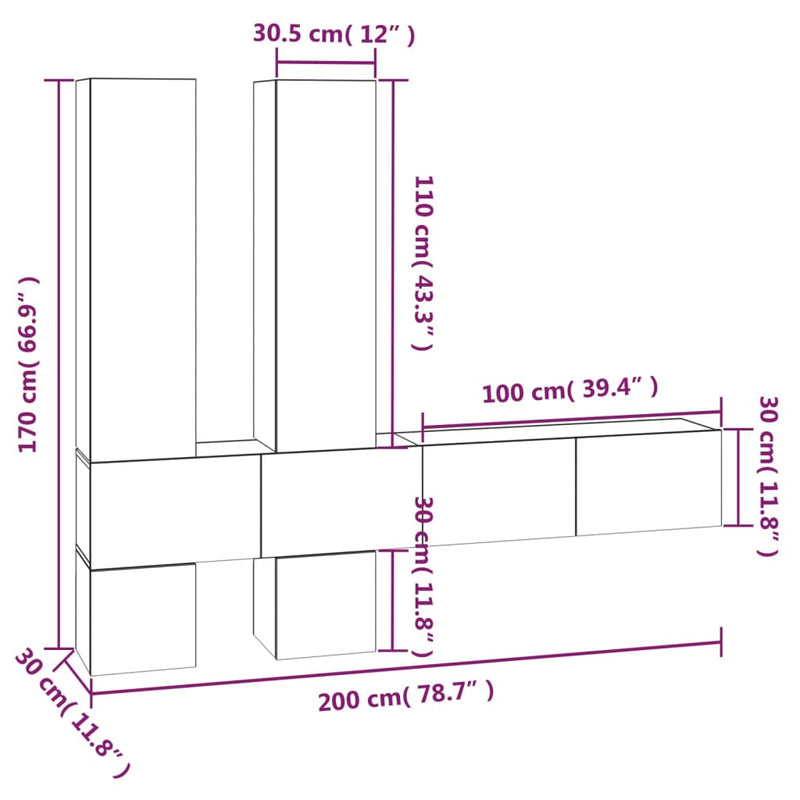 vidaXL Wall-mounted TV Cabinet White Engineered Wood