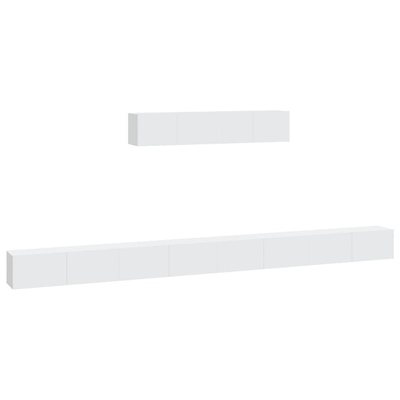 vidaXL 4 Piece TV Cabinet Set White Engineered Wood