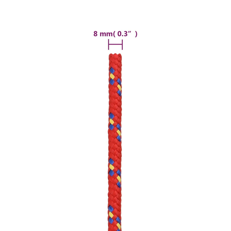 vidaXL Boat Rope Red 8 mm 25 m Polypropylene