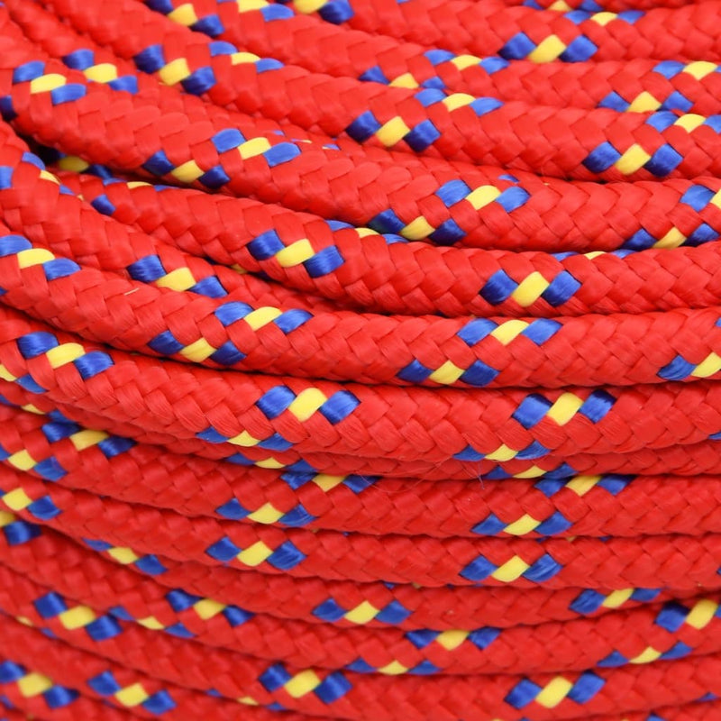 vidaXL Boat Rope Red 8 mm 50 m Polypropylene