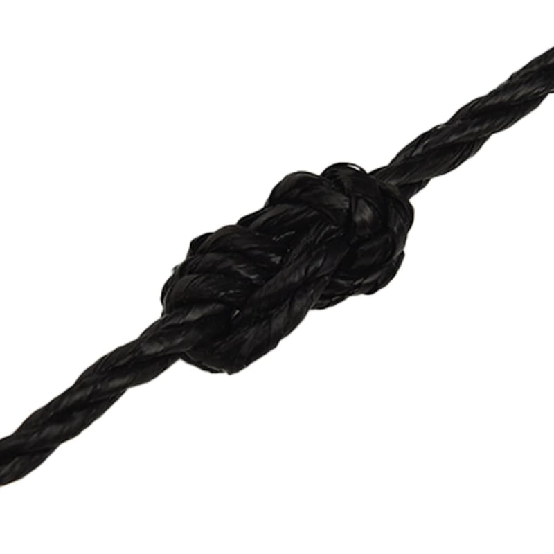 vidaXL Work Rope Black 8 mm 25 m Polypropylene