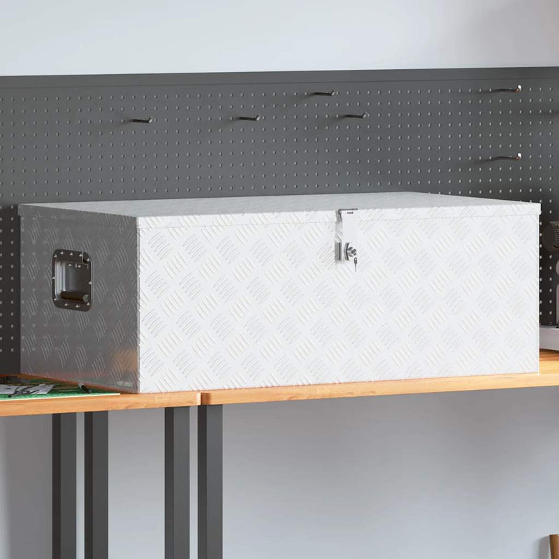 vidaXL Storage Box Silver 100x55x37 cm Aluminium