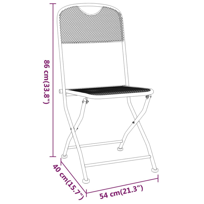 vidaXL 5 Piece Garden Dining Set Expanded Metal Mesh Anthracite