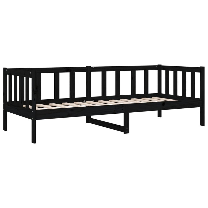 vidaXL Day Bed without Mattress Black 90x190 cm Solid Wood Pine