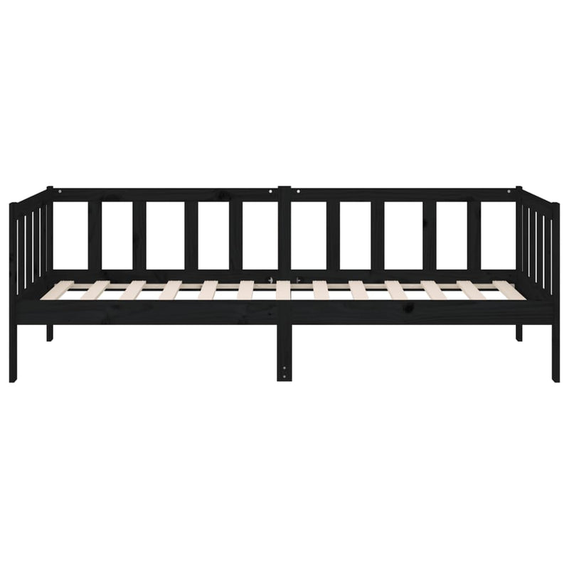 Day Bed Black 92x187 cm Single Size Solid Wood Pine