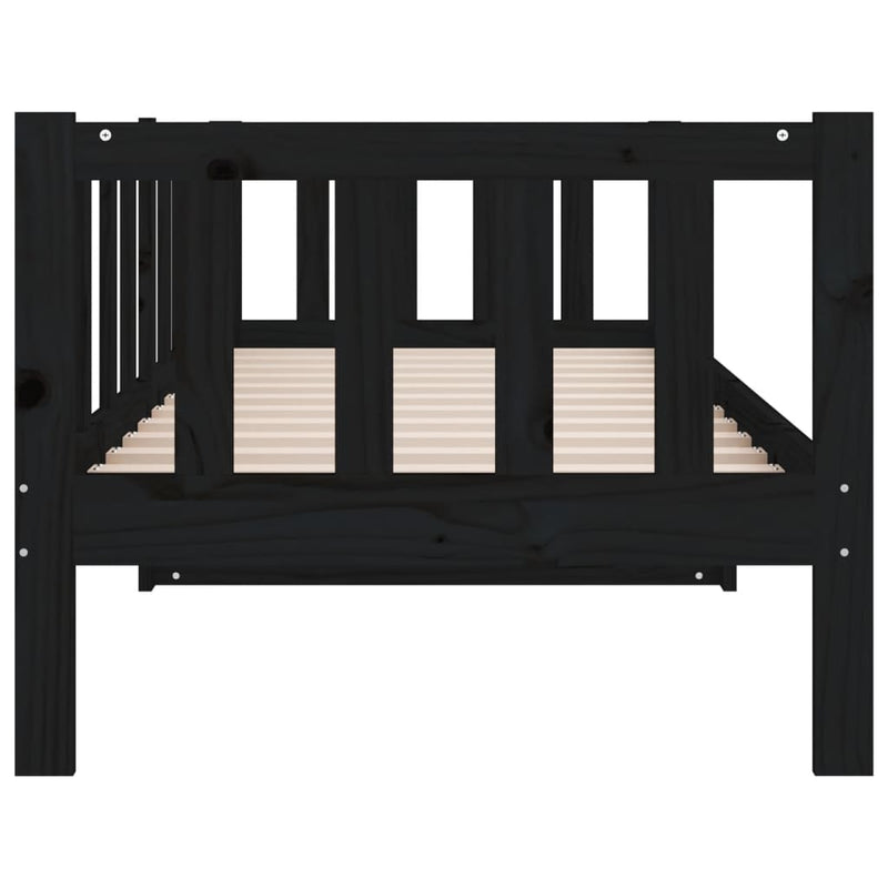 vidaXL Day Bed without Mattress Black 90x190 cm Solid Wood Pine