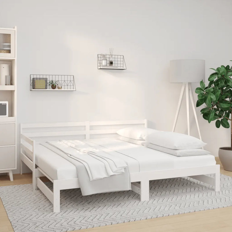 Pull-out Day Bed without Mattress White 2x(90x190) cm
